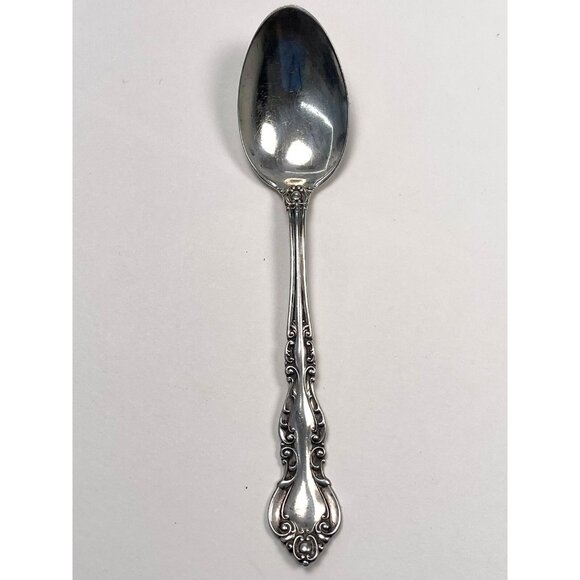 Antique 1881 WM ROGERS & SON Victorian Classic 6" Silverplate TEASPOON *Flaws* - Picture 1 of 4